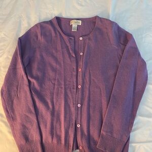 Sutton Studio Purple Cashmere Cardigan Sweater